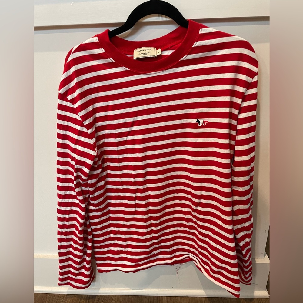 MAISON KITSUNE striped cotton-jersey T-shirt